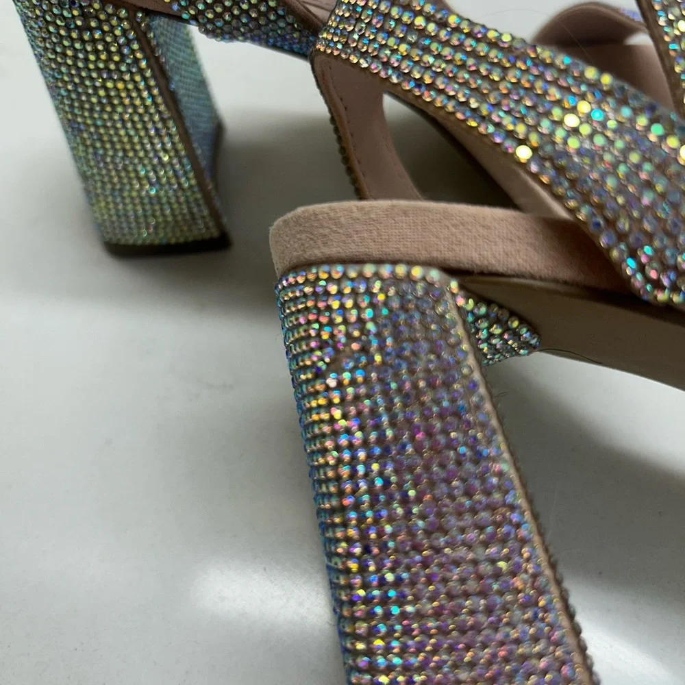 Madden Girl Elegant Blush Multi Rhinestone Women's Sandal‎